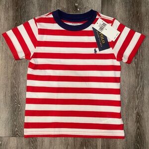 NWTs Polo Ralph Lauren Red and White Strip Short Sleeve T-Shirt